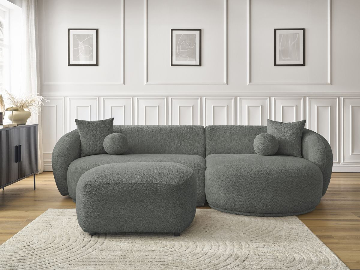 Canapé d'angle ASHLEY avec pouf gris foncé — vue 5