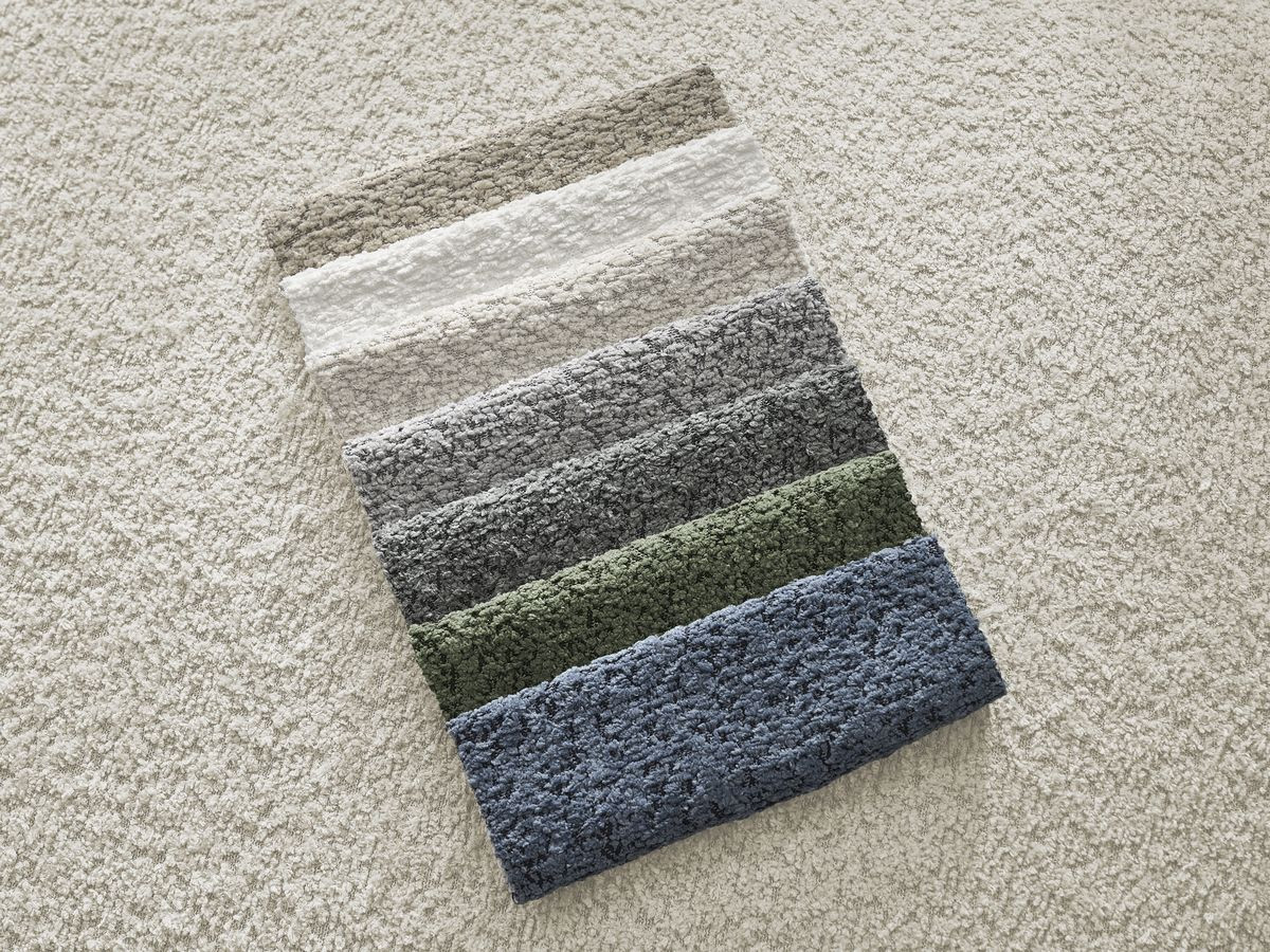 Canapé d'angle fixe ASHLEY avec pouf beige angle gauche BOBOCHIC 4 places - Vue supplémentaire 2