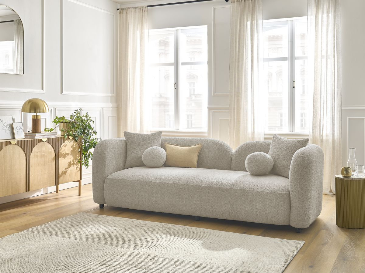 Canapé droit 3 places HAILEY taupe