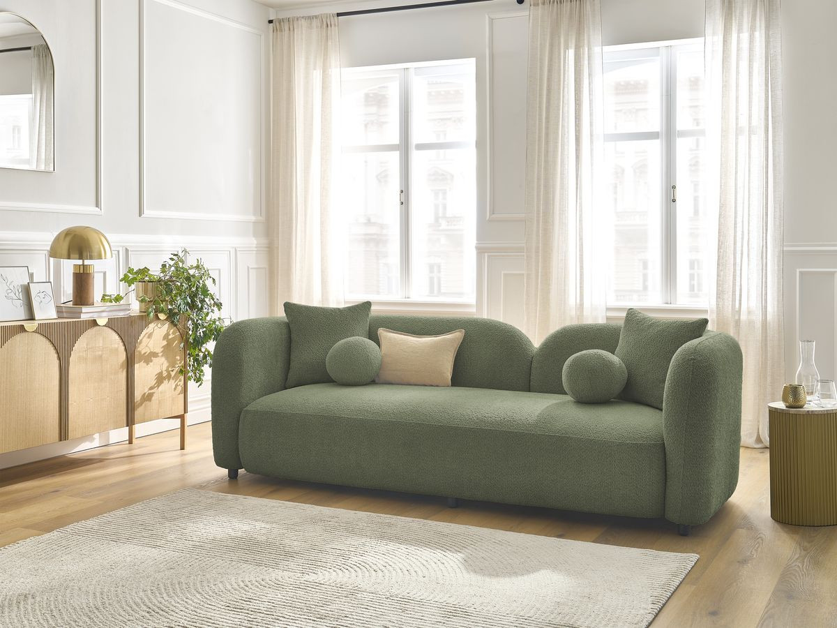 Canapé droit 3 places HAILEY vert
