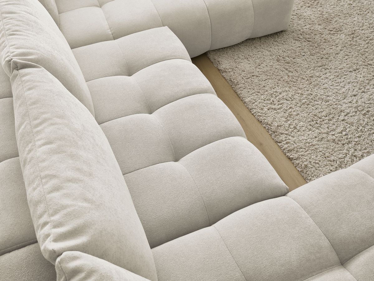 Canapé panoramique convertible coffre EVEREST tissu texturé