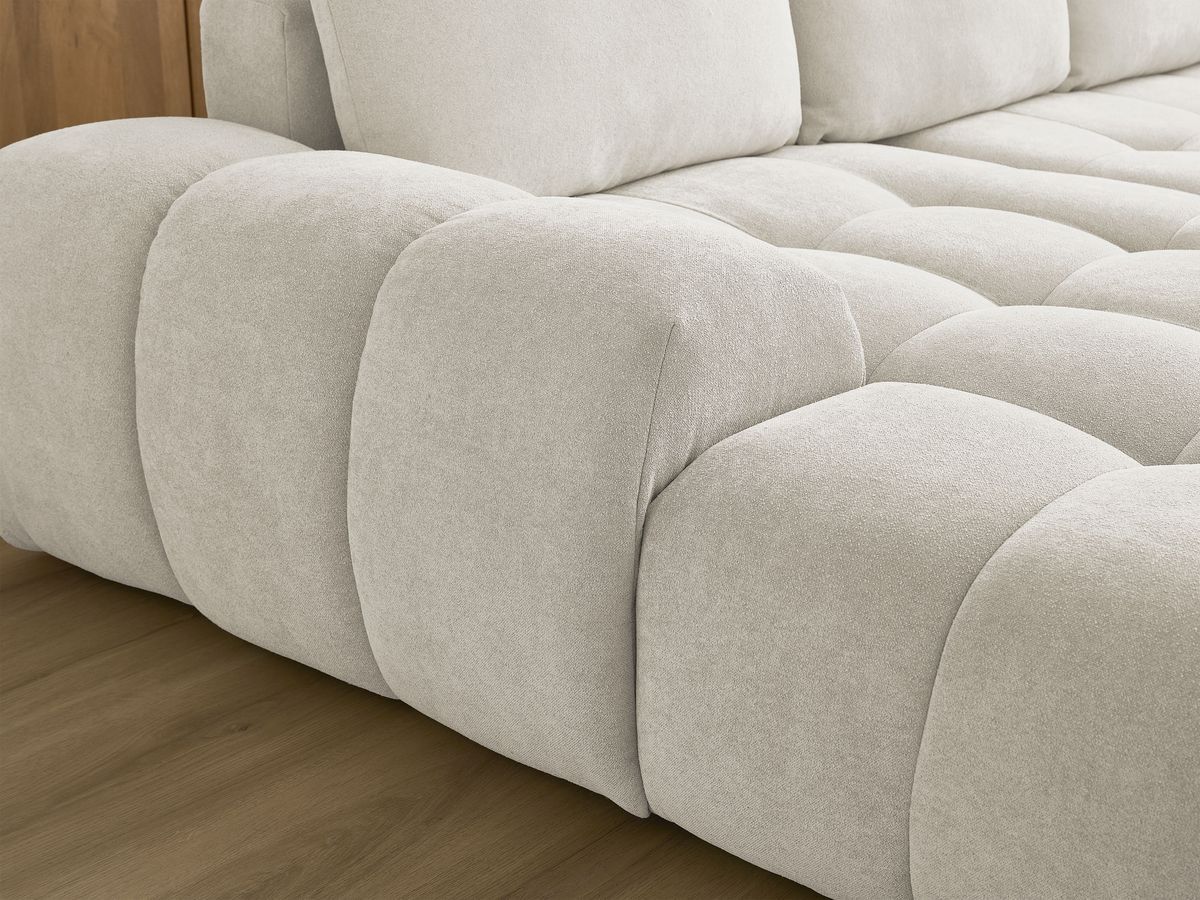 Canapé panoramique convertible coffre EVEREST tissu texturé