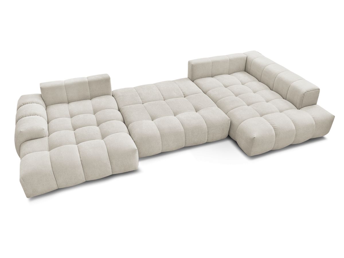 Canapé panoramique convertible coffre EVEREST tissu texturé