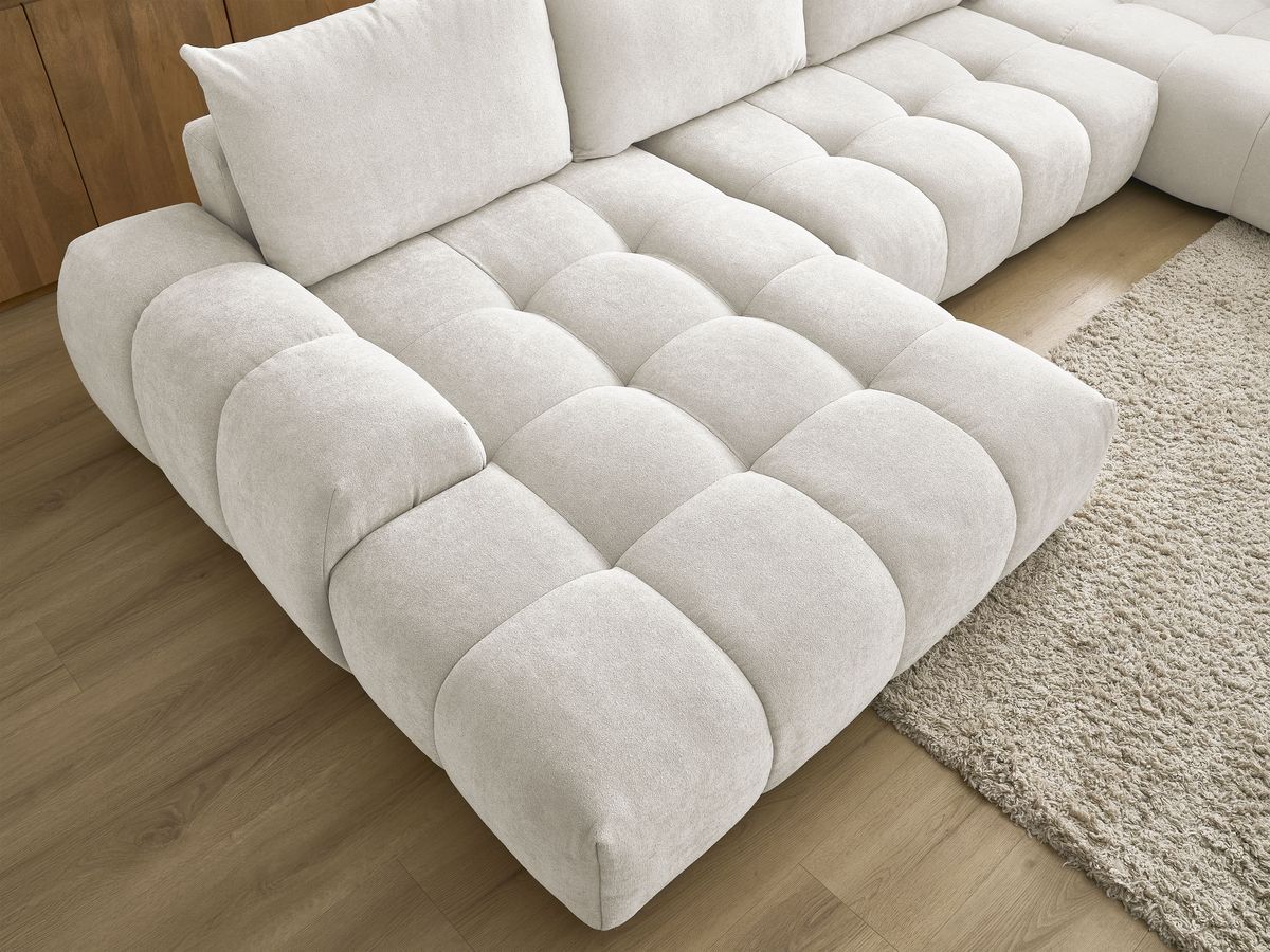 Canapé panoramique convertible coffre EVEREST tissu texturé