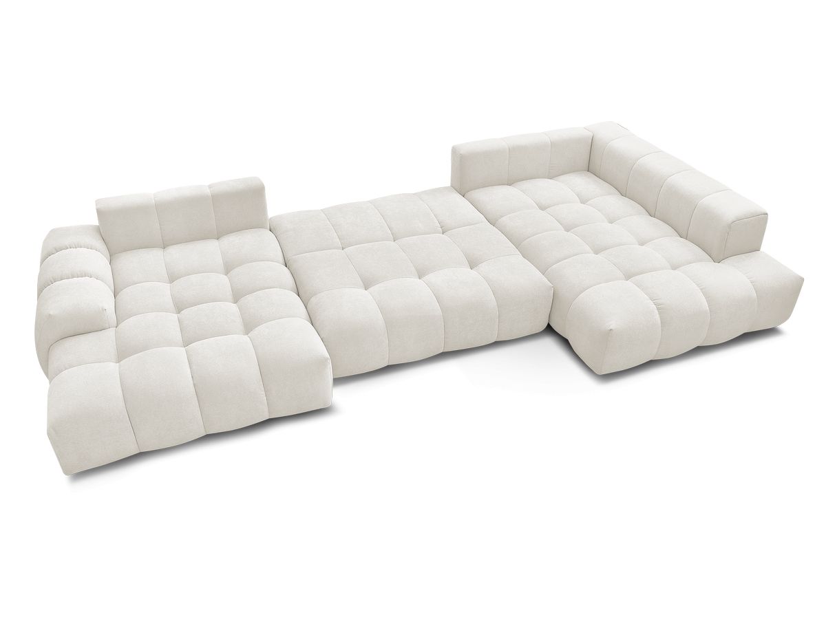 Canapé panoramique convertible coffre EVEREST tissu texturé