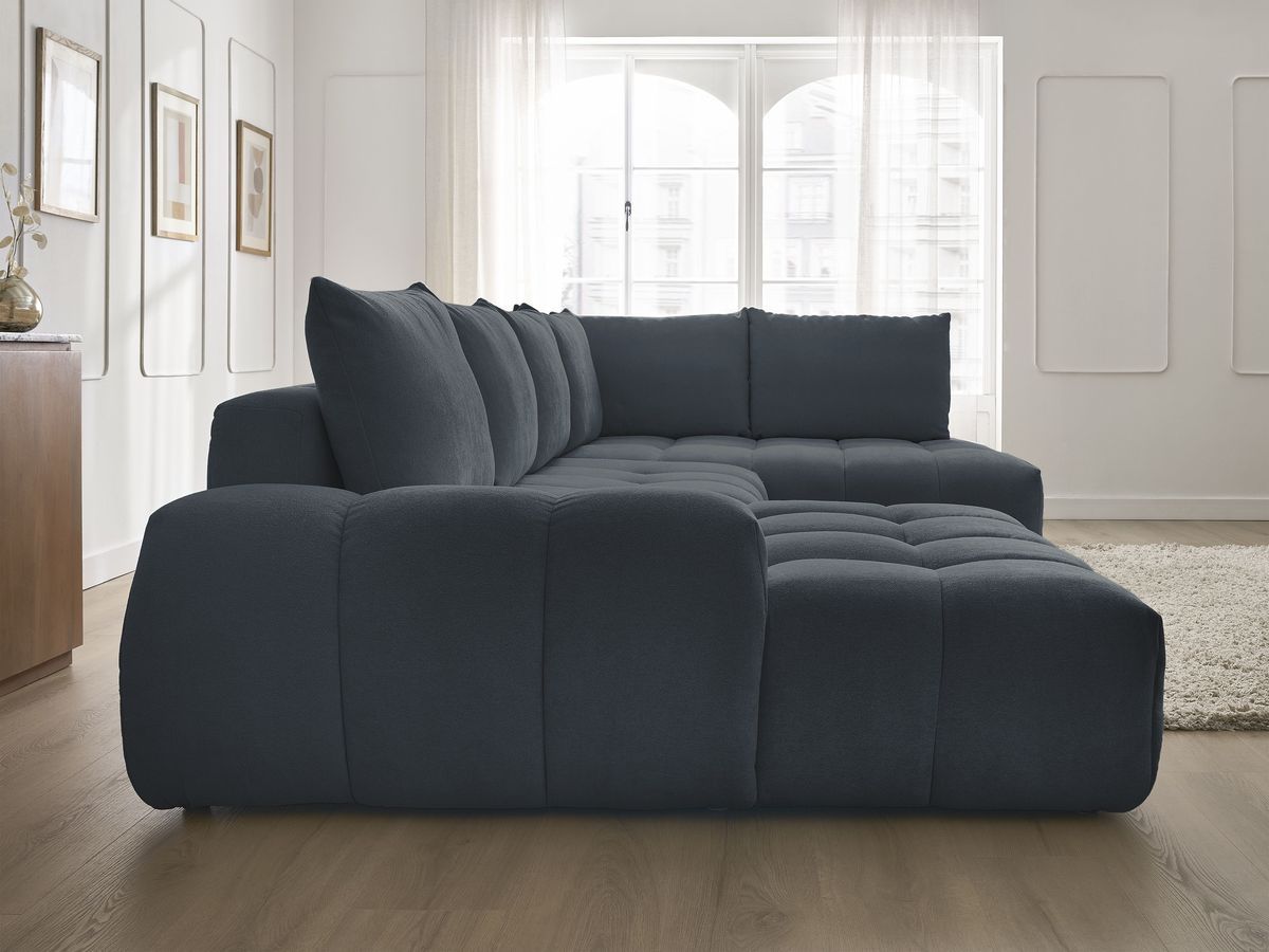 Canapé panoramique convertible coffre EVEREST tissu texturé