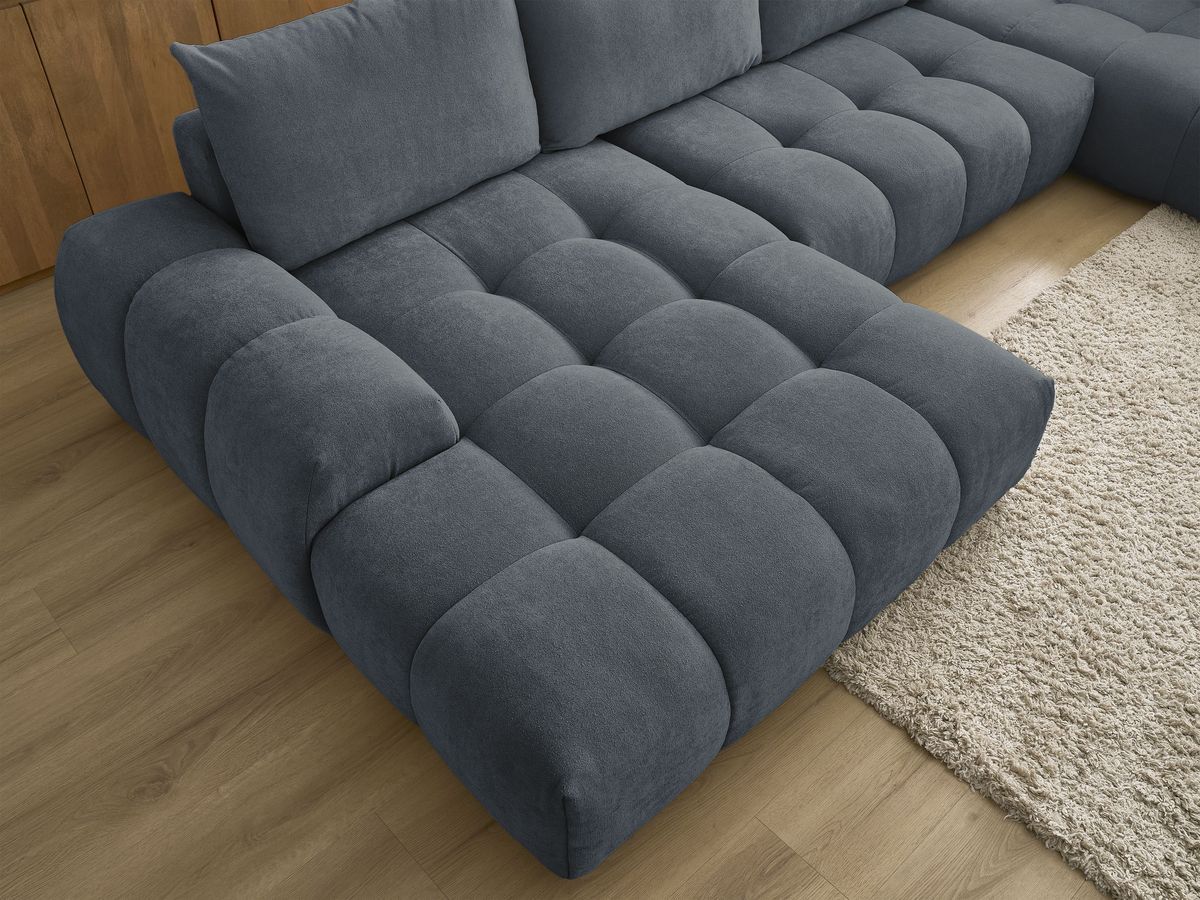 Canapé panoramique convertible coffre EVEREST tissu texturé