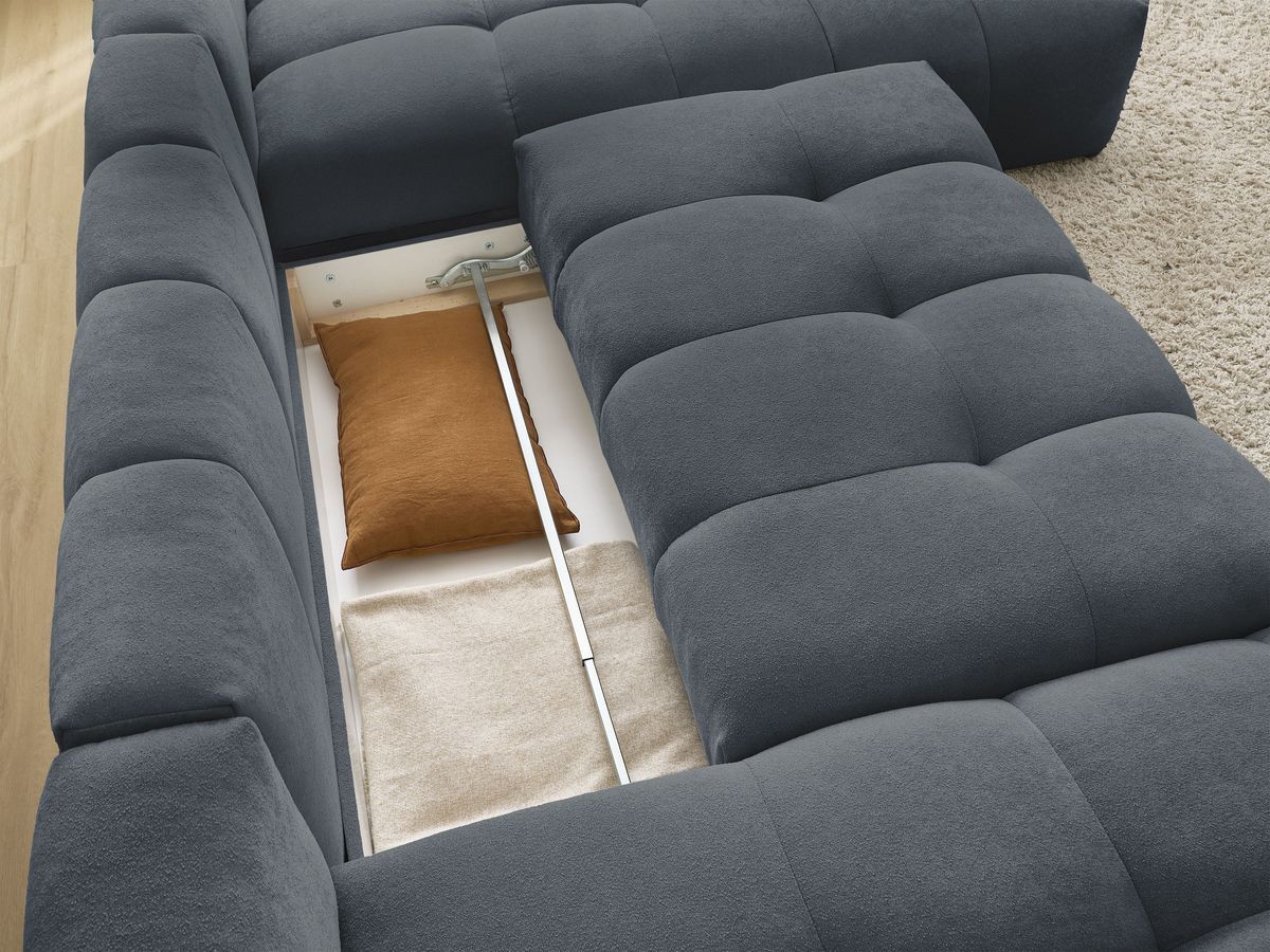 Canapé panoramique convertible coffre EVEREST tissu texturé
