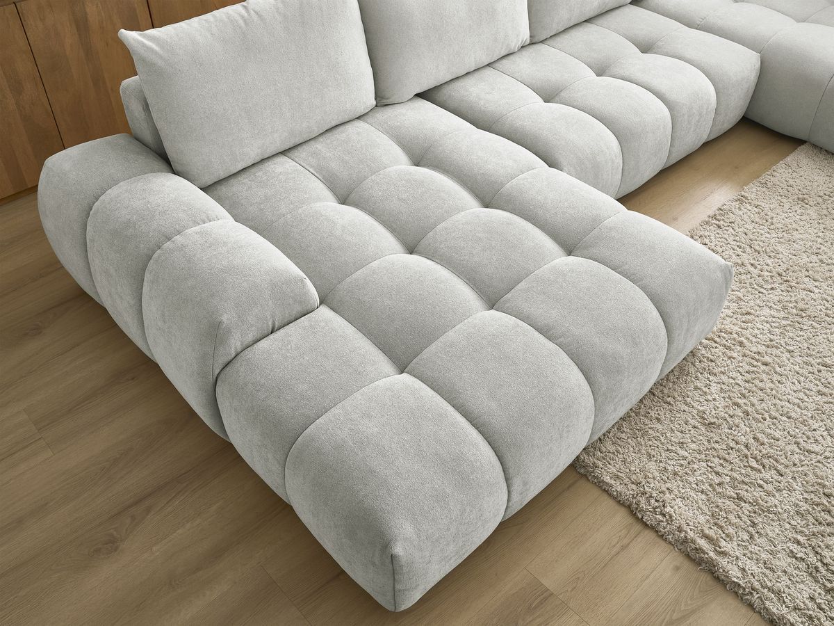 Canapé panoramique convertible coffre EVEREST tissu texturé