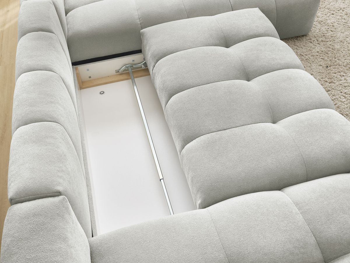 Canapé panoramique convertible coffre EVEREST tissu texturé