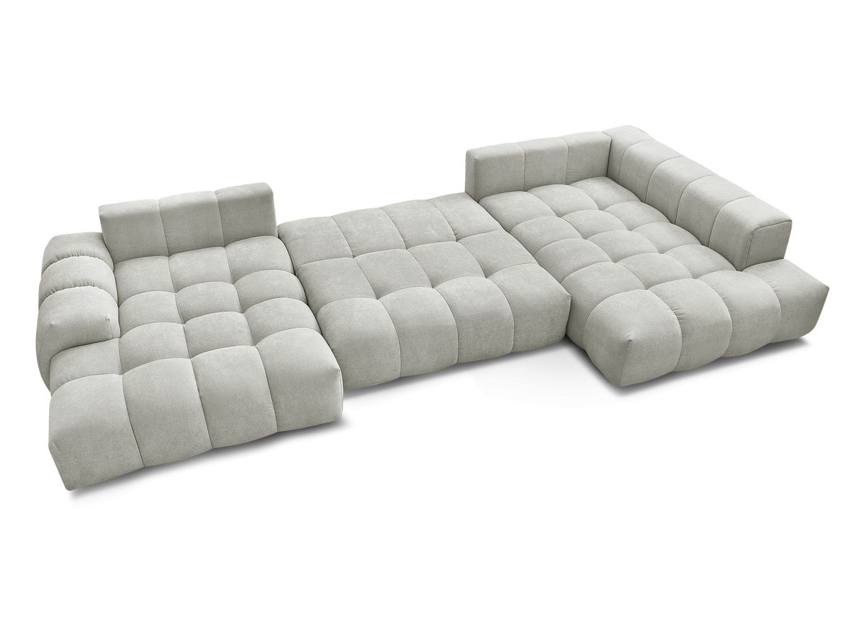 Canapé panoramique convertible coffre EVEREST tissu texturé