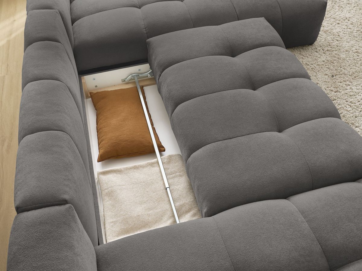 Canapé panoramique convertible coffre EVEREST tissu texturé