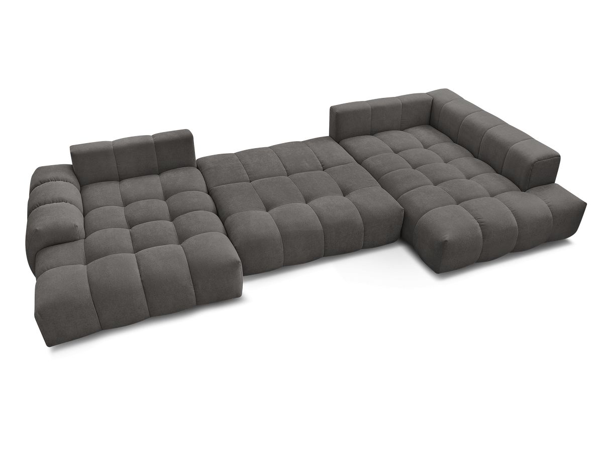 Canapé panoramique convertible coffre EVEREST tissu texturé