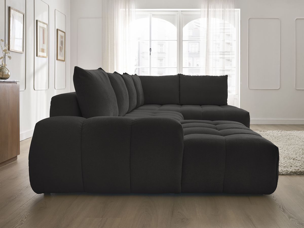 Canapé panoramique convertible coffre EVEREST tissu texturé