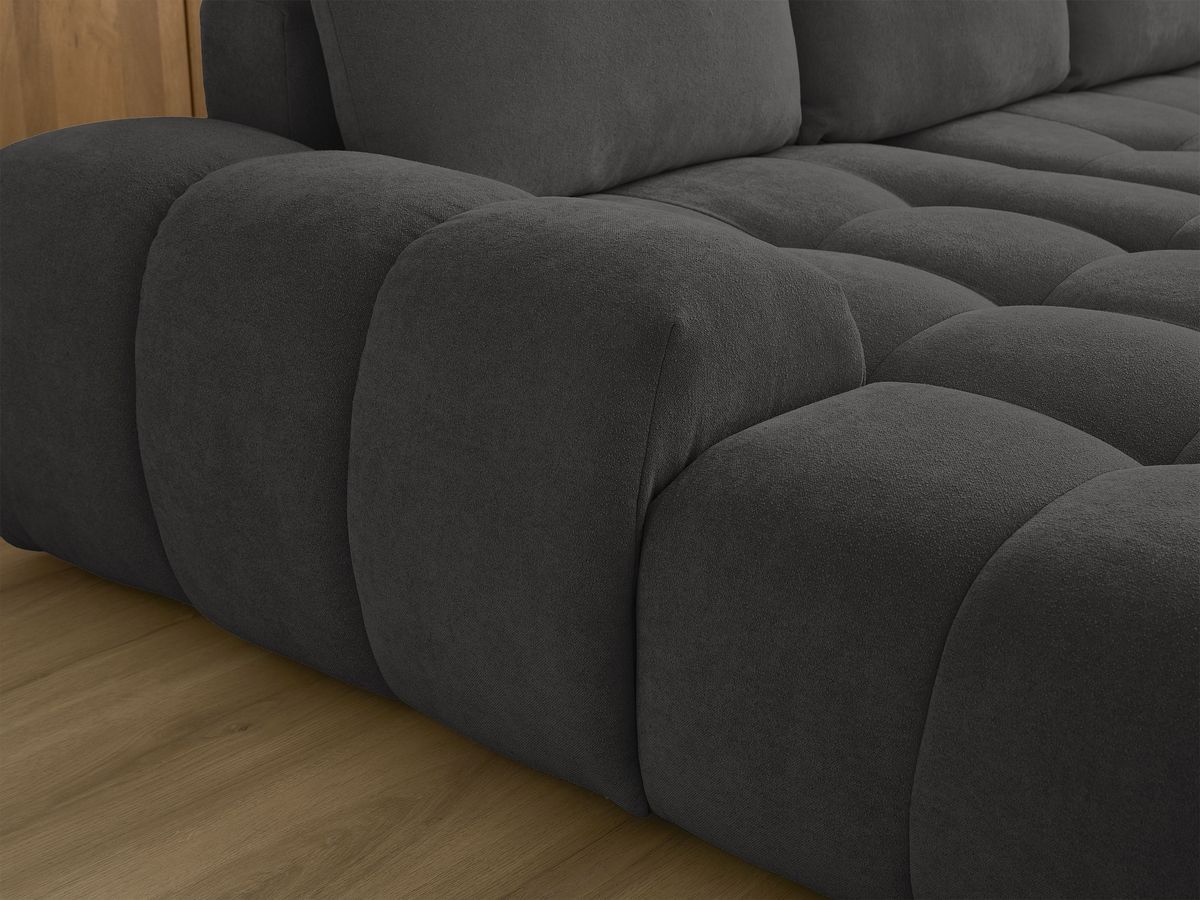 Canapé panoramique convertible coffre EVEREST tissu texturé