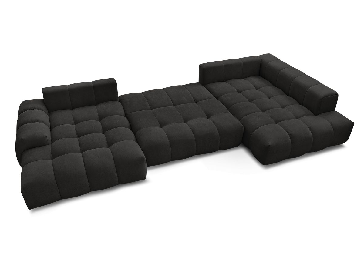 Canapé panoramique convertible coffre EVEREST tissu texturé