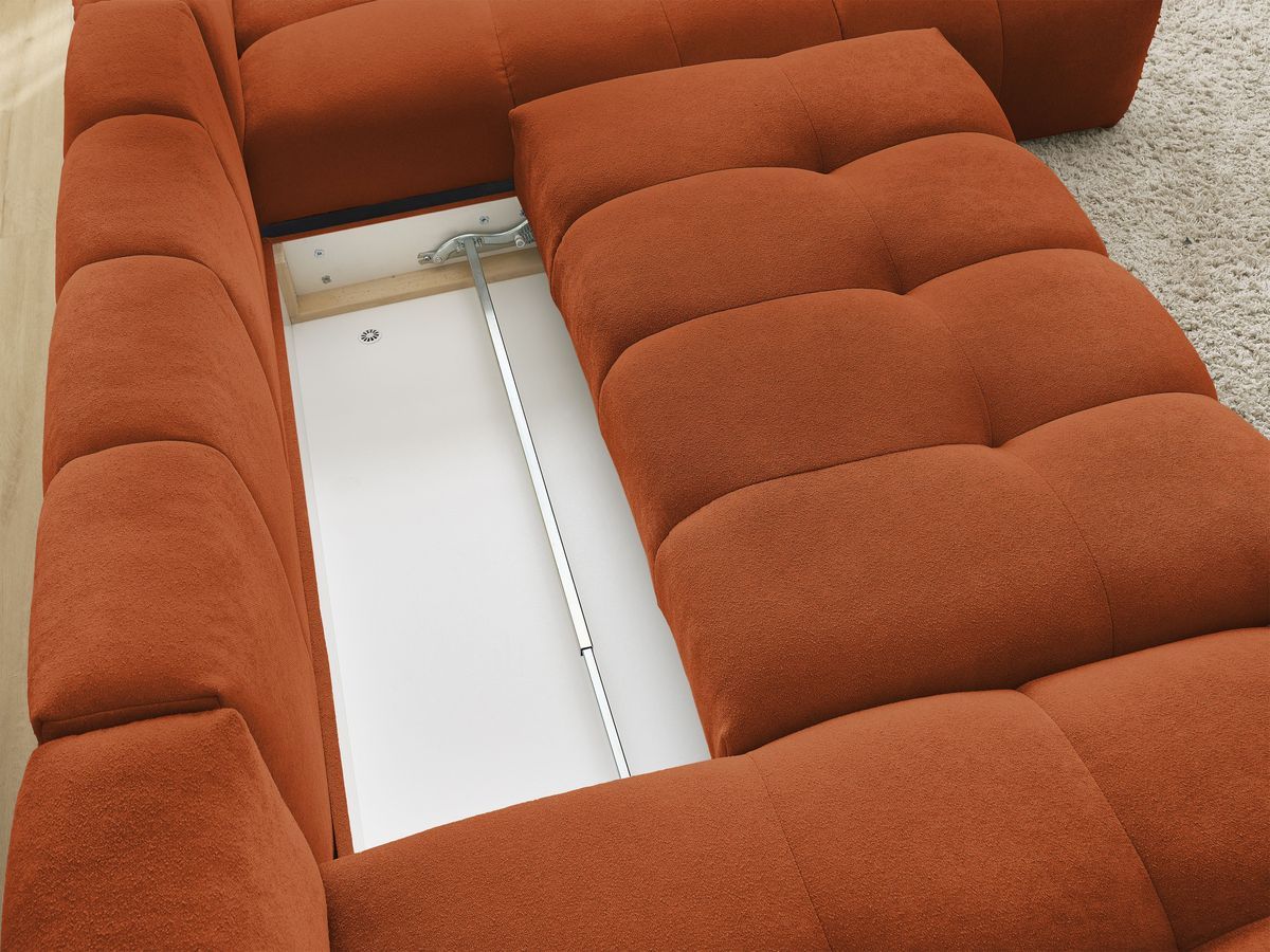Canapé panoramique convertible coffre EVEREST tissu texturé