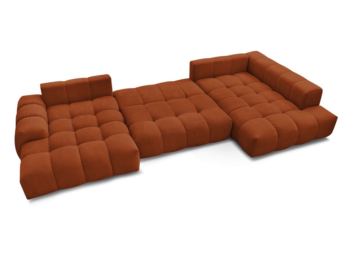 Canapé panoramique convertible coffre EVEREST tissu texturé