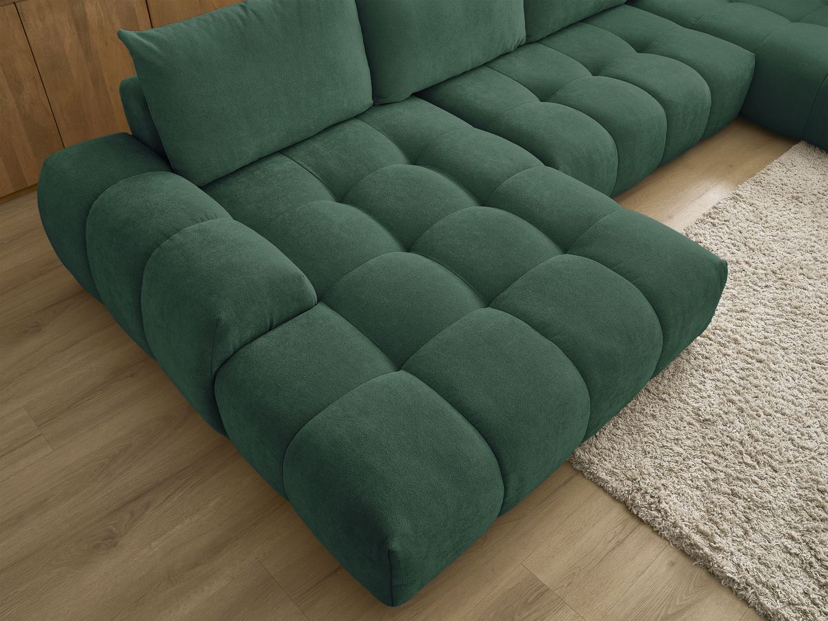 Canapé panoramique convertible coffre EVEREST tissu texturé