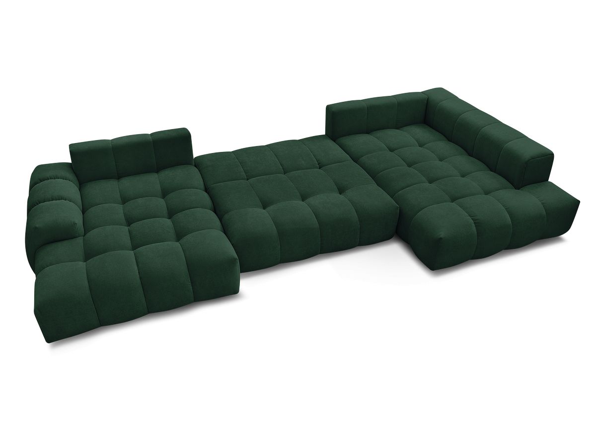 Canapé panoramique convertible coffre EVEREST tissu texturé