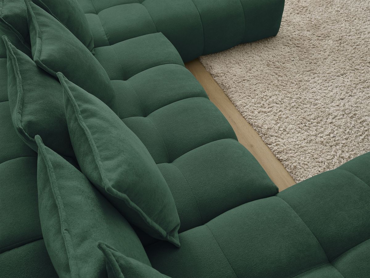 Canapé panoramique convertible coffre EVEREST tissu texturé