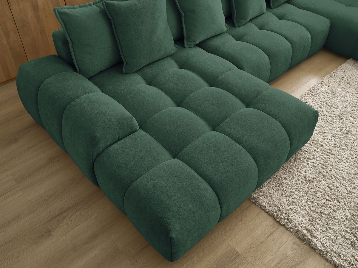 Canapé panoramique convertible coffre EVEREST tissu texturé