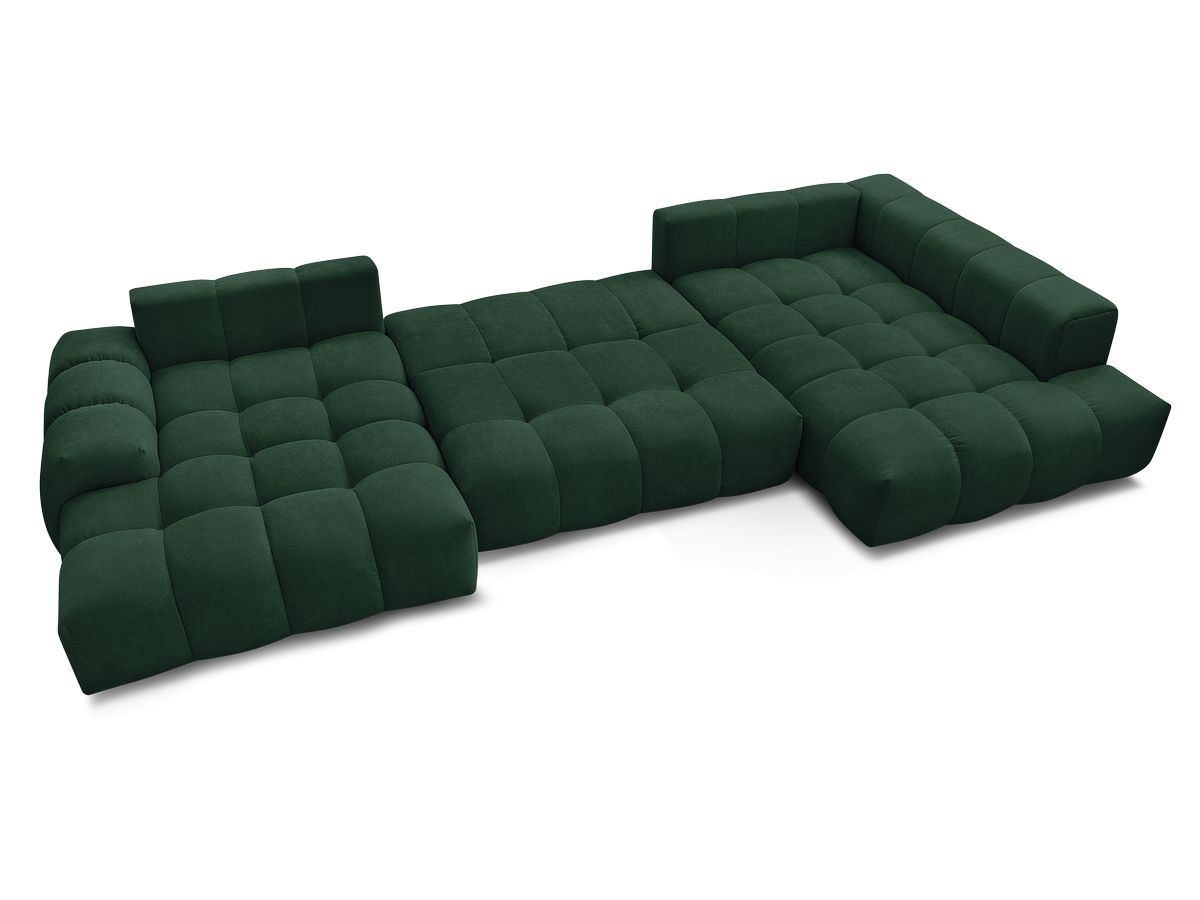Canapé panoramique convertible coffre EVEREST tissu texturé