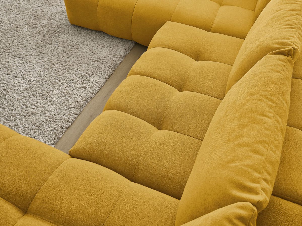 Canapé panoramique convertible coffre EVEREST tissu texturé