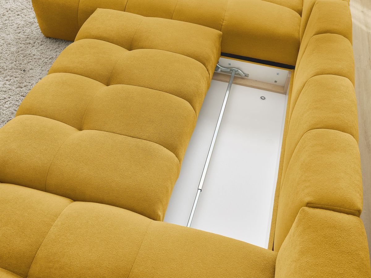 Canapé panoramique convertible coffre EVEREST tissu texturé