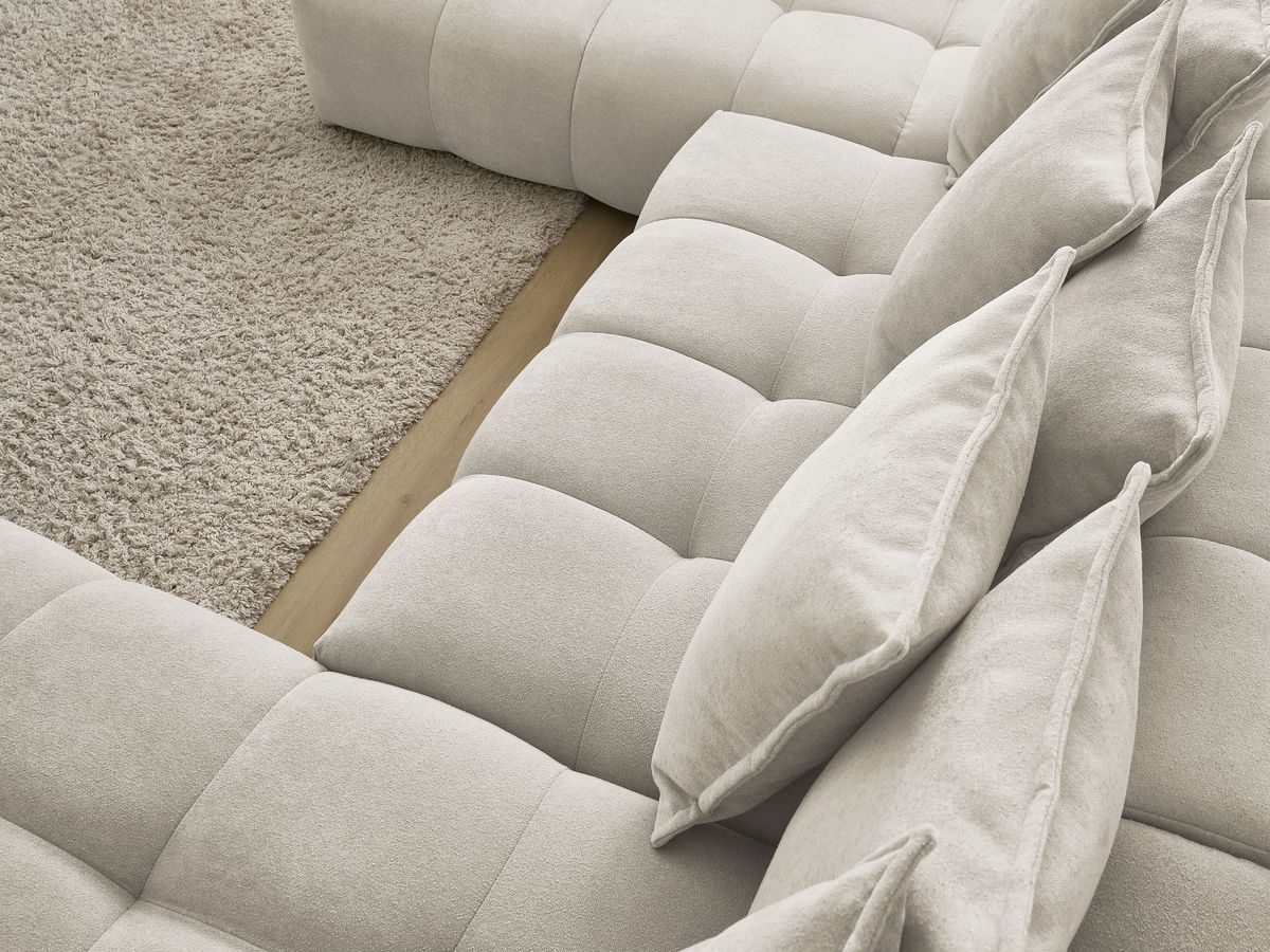 Canapé panoramique convertible coffre EVEREST tissu texturé