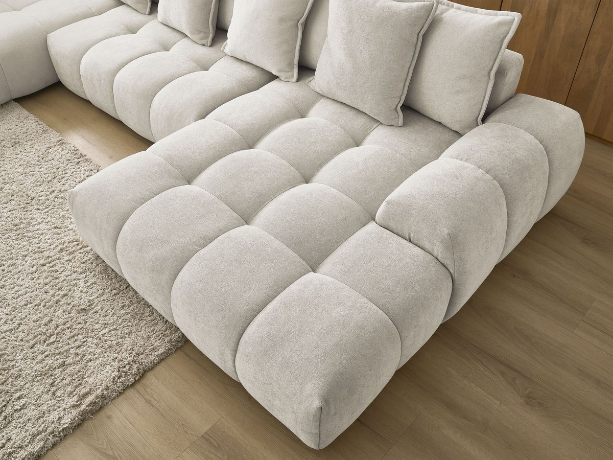 Canapé panoramique convertible coffre EVEREST tissu texturé