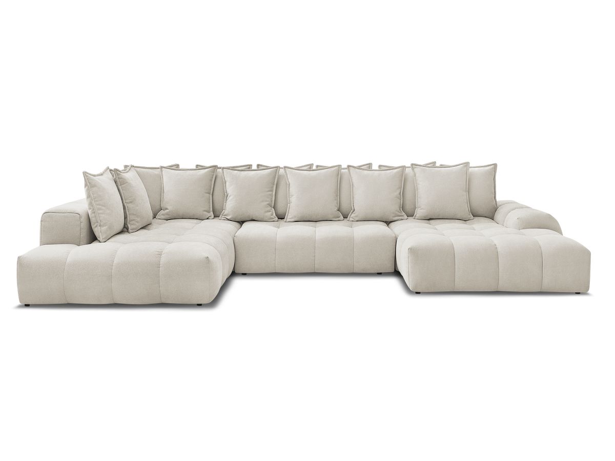 Canapé panoramique convertible coffre EVEREST tissu texturé