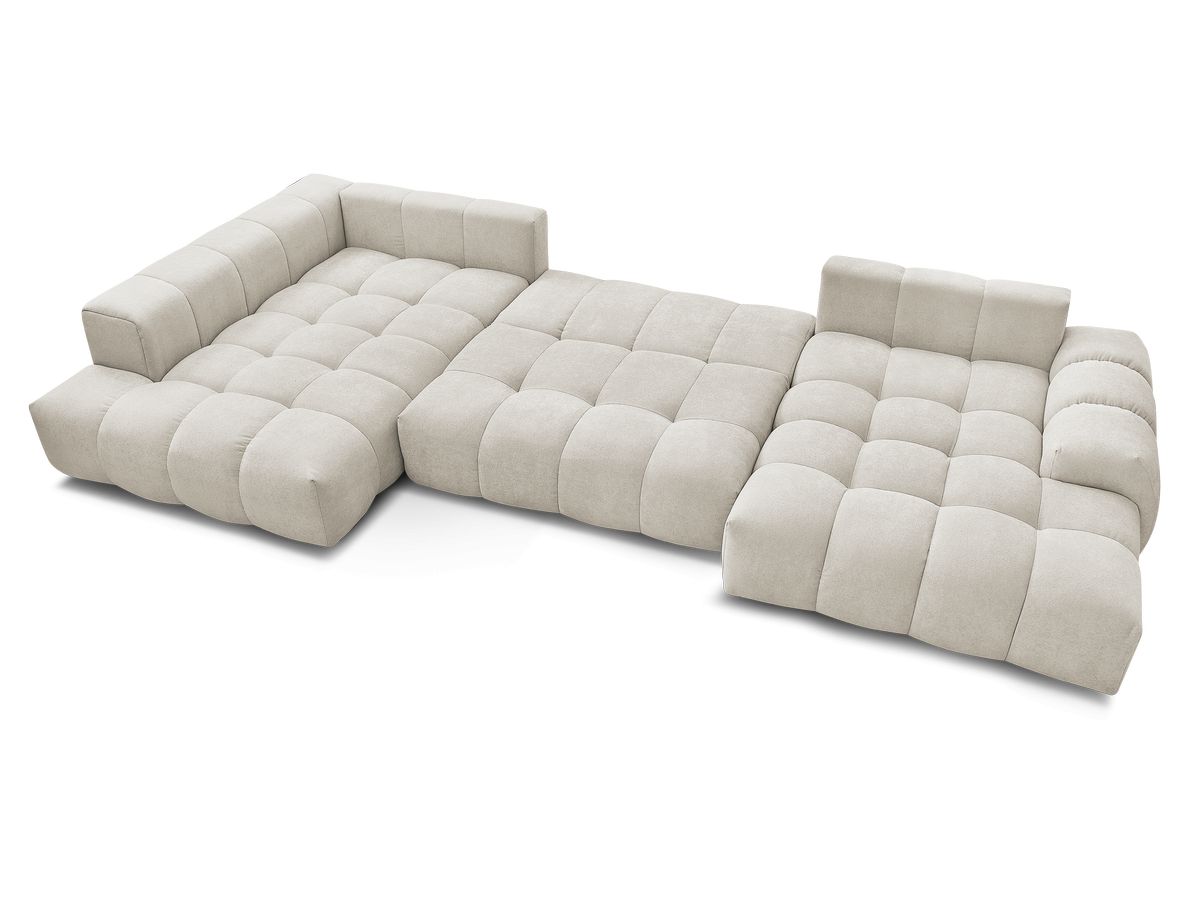 Canapé panoramique convertible coffre EVEREST tissu texturé