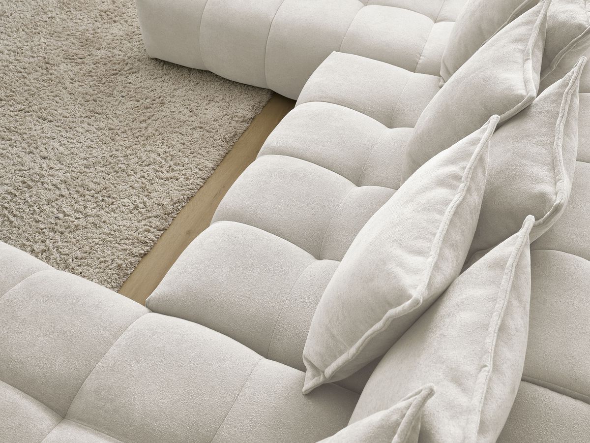 Canapé panoramique convertible coffre EVEREST tissu texturé