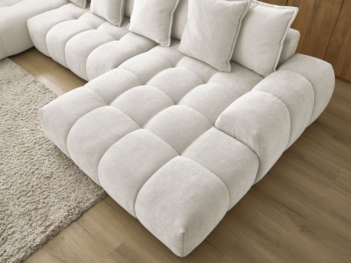 Canapé panoramique convertible coffre EVEREST tissu texturé