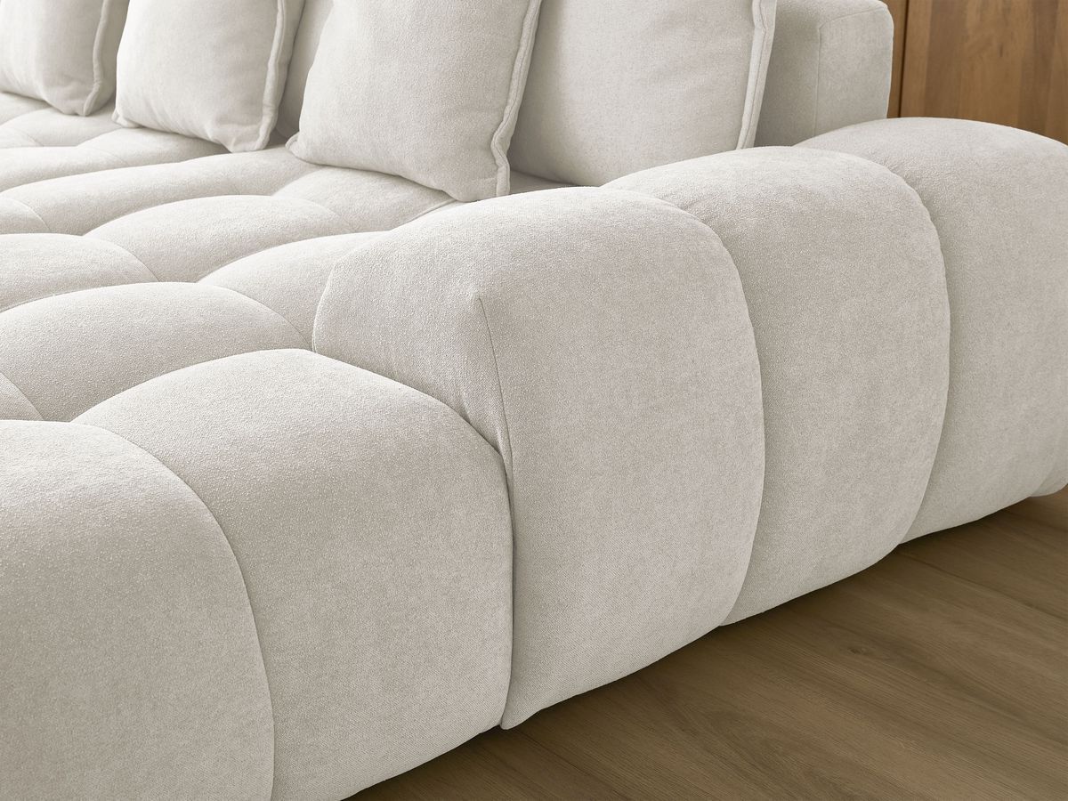 Canapé panoramique convertible coffre EVEREST tissu texturé