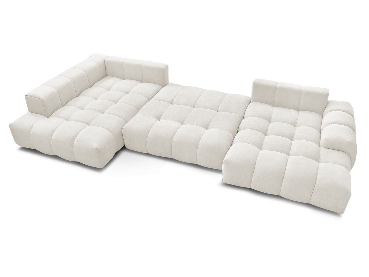 Canapé panoramique convertible coffre EVEREST tissu texturé