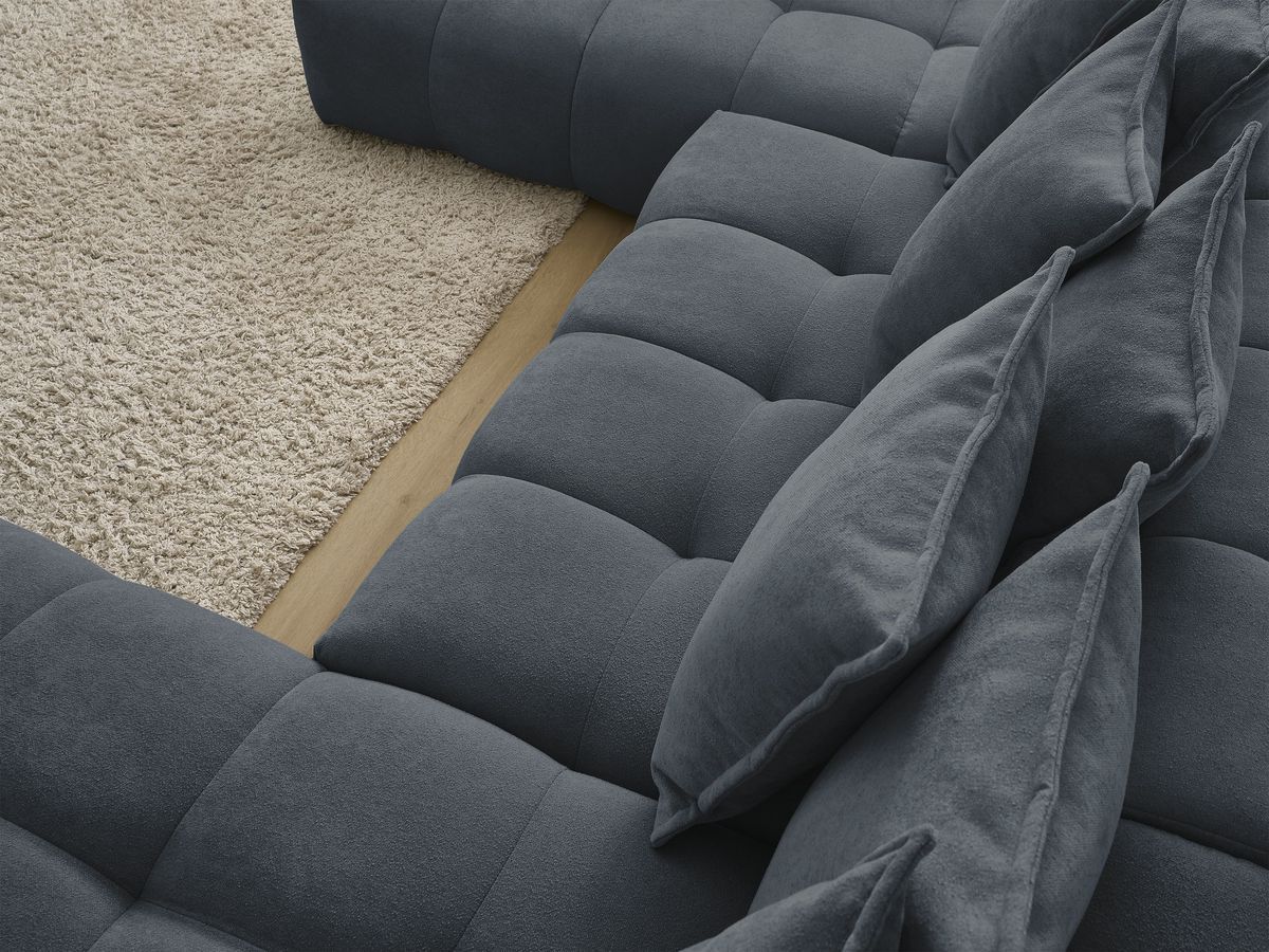 Canapé panoramique convertible coffre EVEREST tissu texturé