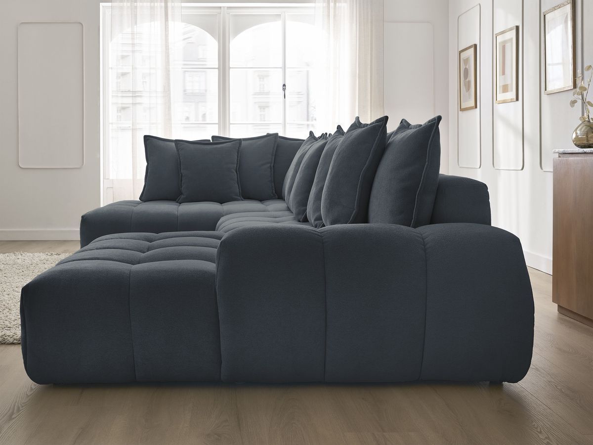 Canapé panoramique convertible coffre EVEREST tissu texturé
