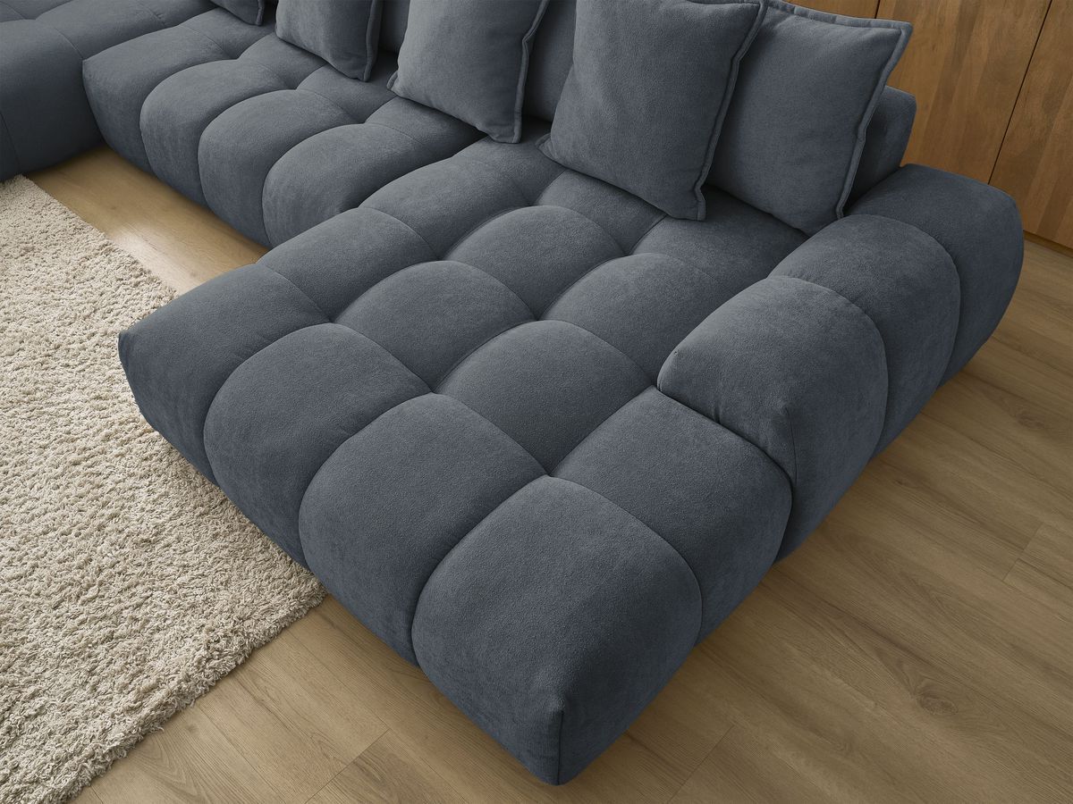 Canapé panoramique convertible coffre EVEREST tissu texturé