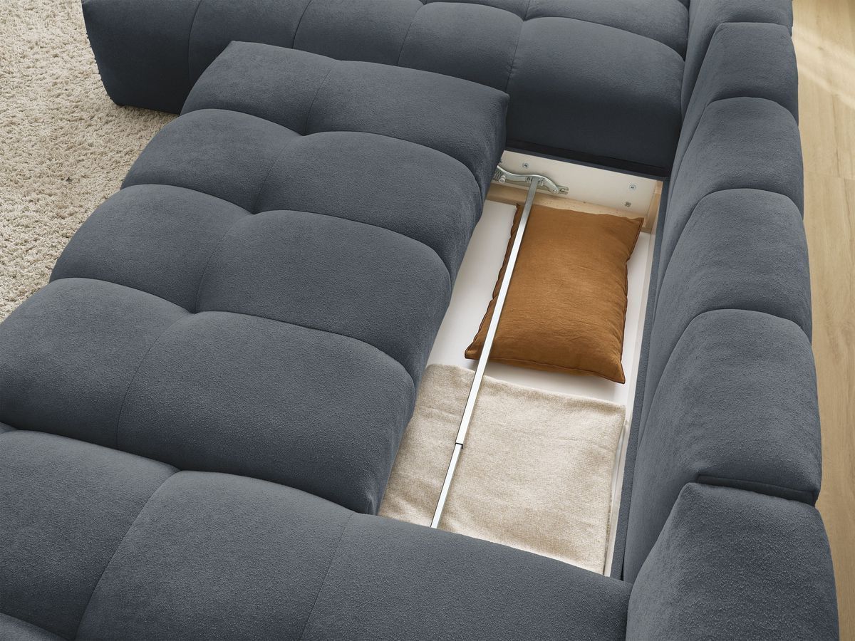 Canapé panoramique convertible coffre EVEREST tissu texturé