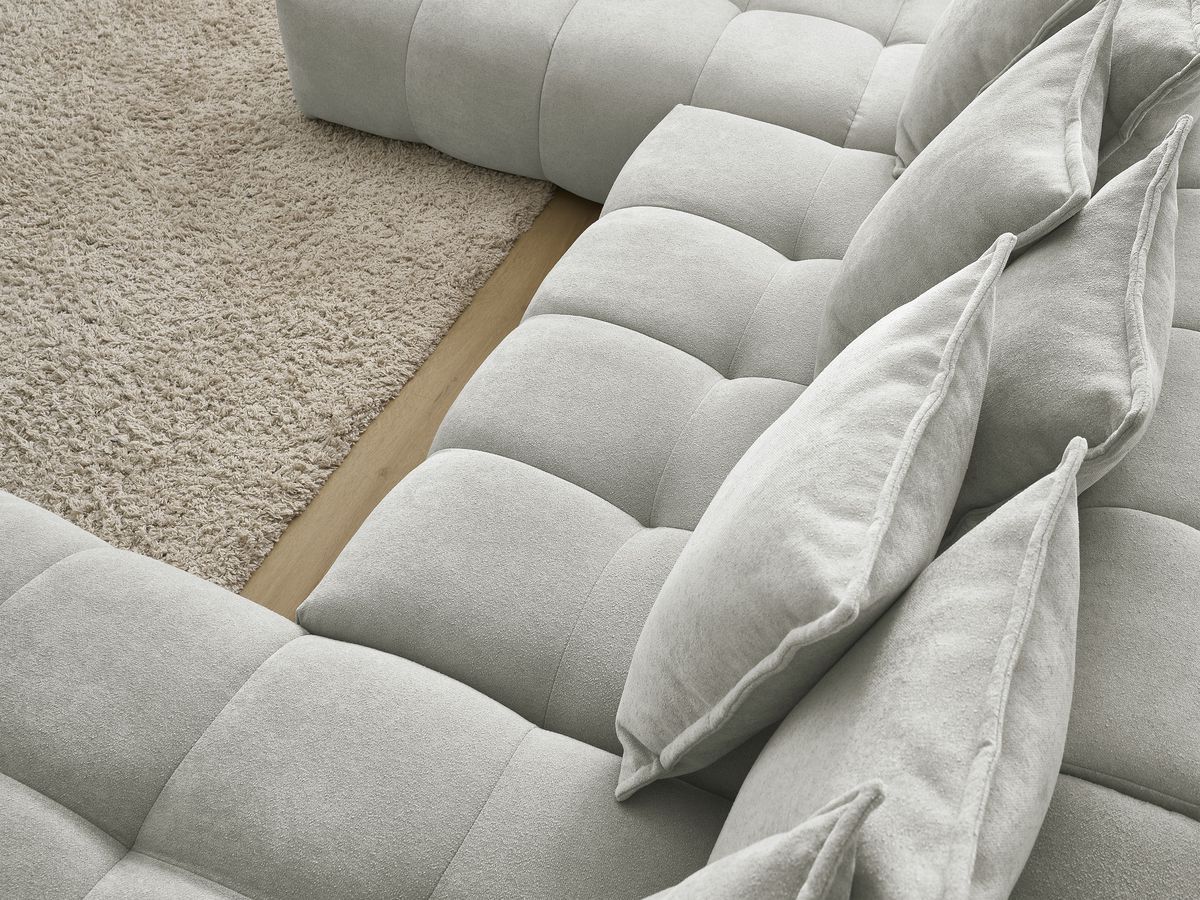 Canapé panoramique convertible coffre EVEREST tissu texturé