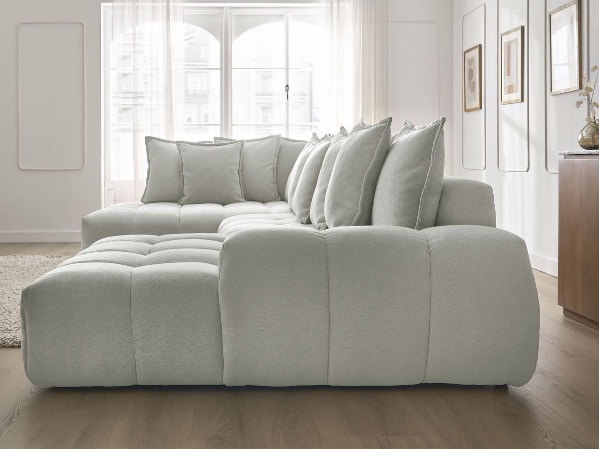 Canapé panoramique convertible coffre EVEREST tissu texturé