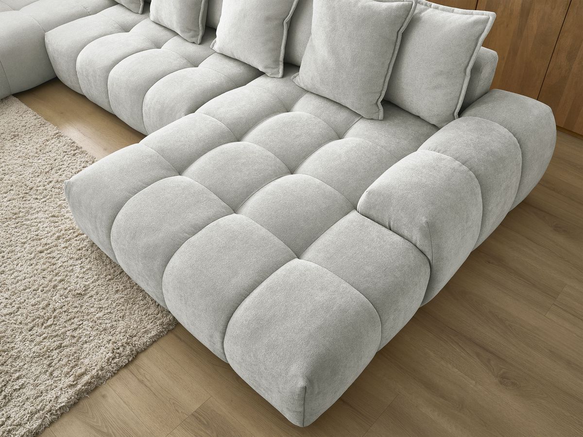 Canapé panoramique convertible coffre EVEREST tissu texturé
