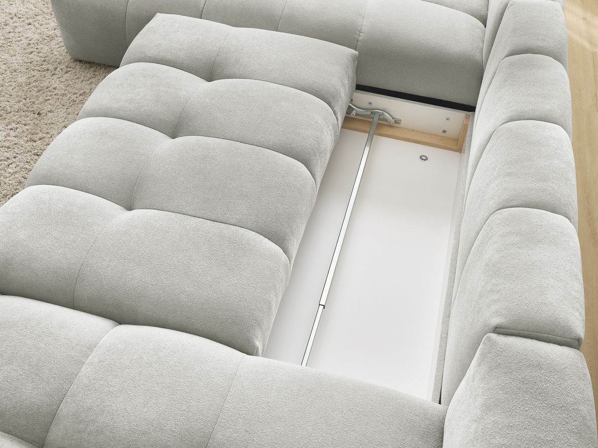 Canapé panoramique convertible coffre EVEREST tissu texturé