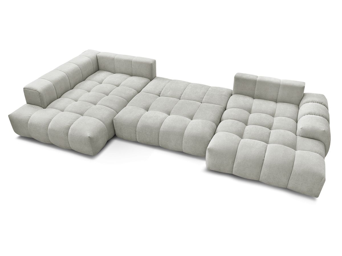 Canapé panoramique convertible coffre EVEREST tissu texturé