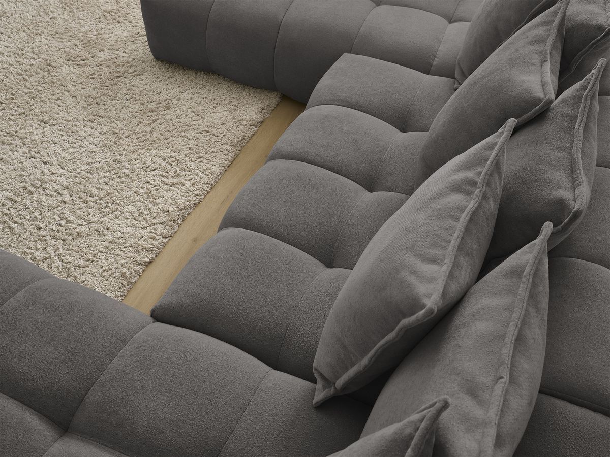 Canapé panoramique convertible coffre EVEREST tissu texturé