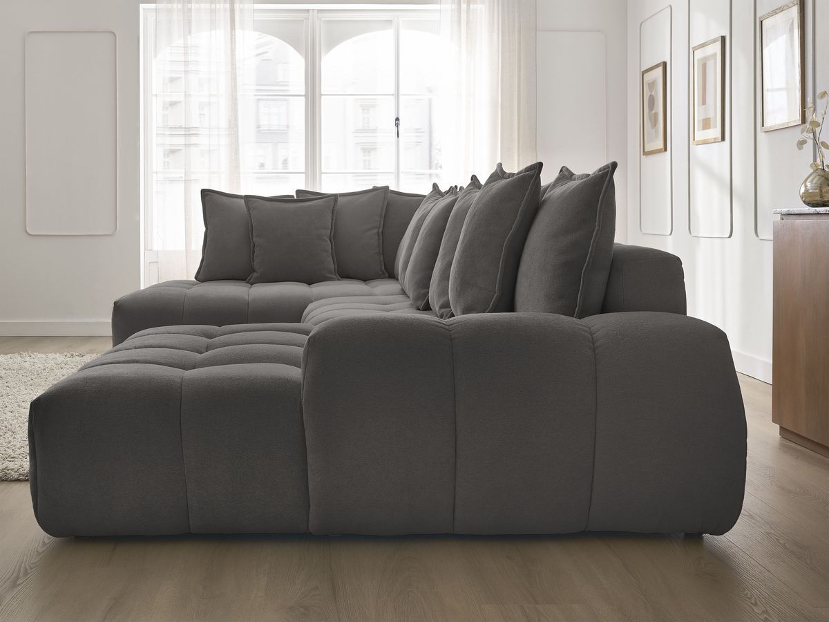 Canapé panoramique convertible coffre EVEREST tissu texturé