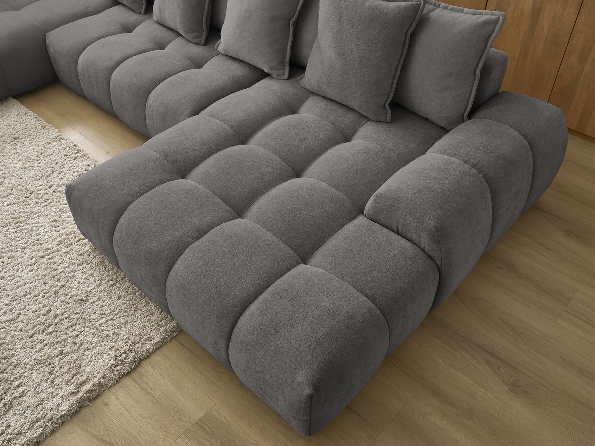 Canapé panoramique convertible coffre EVEREST tissu texturé