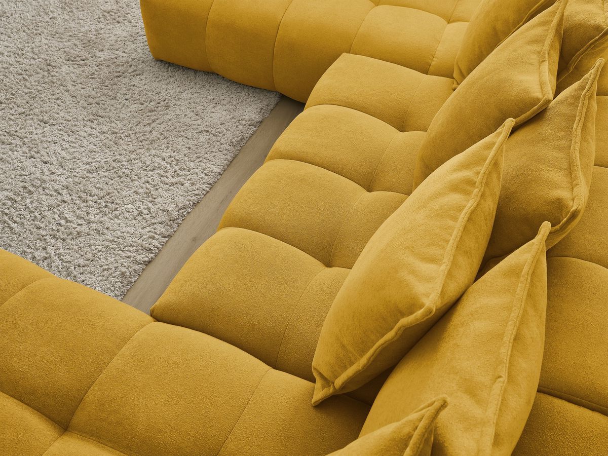 Canapé panoramique convertible coffre EVEREST tissu texturé
